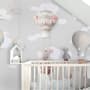 Little Hot Air Balloons with Clouds Wallpaper Mural