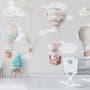 Little Hot Air Balloons with Clouds Wallpaper Mural