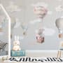 Little Hot Air Balloons with Clouds Wallpaper Mural