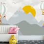 Kids Nursery Mountain Landscape with Hot Air Balloon Wallpaper Mural
