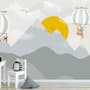 Kids Nursery Mountain Landscape with Hot Air Balloon Wallpaper Mural