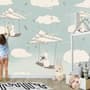 Kids Paper Plane and Animal Wallpaper Mural