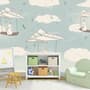 Kids Paper Plane and Animal Wallpaper Mural