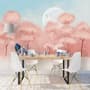 Pink Forest and Horned Deer Wallpaper Mural