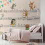 Cartoon Animals on Music Notes Wallpaper Mural
