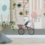 Panda Bear with Balloons  in front of Floral Garden Home Kids Wallpaper Mural