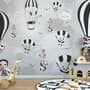 Hot Air Balloon with Cartoons Animals Kids Nursery Wallpaper Mural