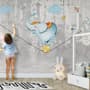 Slackline with Cartoon Elephant on the Ball Wallpaper Mural