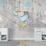 Slackline with Cartoon Elephant on the Ball Wallpaper Mural