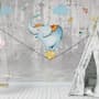 Slackline with Cartoon Elephant on the Ball Wallpaper Mural