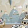 Soft Hot Air Balloon with Little Home Wallpaper Mural