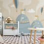 Soft Hot Air Balloon with Little Home Wallpaper Mural