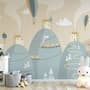 Soft Hot Air Balloon with Little Home Wallpaper Mural