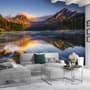 Mountain and Lake Landscape in the Sunrise Wallpaper Mural