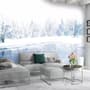 Aquarell Winterlandschaft und See Fototapete