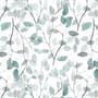Blue Leaf Pattern Wallpaper Mural