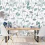 Blue Leaf Pattern Wallpaper Mural