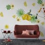 Yellow Lemon with Lily Florals Wall Decal Sticker