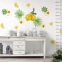 Yellow Lemon with Lily Florals Wall Decal Sticker