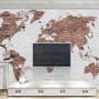 White Brown Brick World Maps Wallpaper Mural