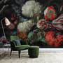 Dark Floral Dutch Bouquet with Tulips Wallpaper Mural