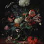 Dark Floral Bouqet with Tulips and Roses Wallpaper Mural