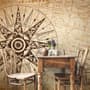 Vintage Map with Compass Wallpaper Mural