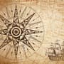 Vintage Map with Compass Wallpaper Mural