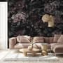 Papier peint panoramique floral hortensia foncé