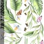 Cute Tropical Leaves and Flowers Wall Decal Sticker