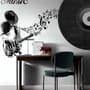 Black Music Record and Rock Music Notes Wall Decal Sticker