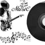 Black Music Record and Rock Music Notes Wall Decal Sticker