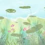 Nursery Lotus Leaf and Fish Wallpaper Mural