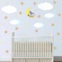 White Cloud and Stars Wall Decal Sticker