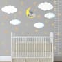 White Cloud and Stars Wall Decal Sticker