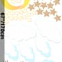 White Cloud and Stars Wall Decal Sticker