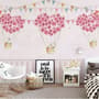 Flowery Hot Air Balloon with Rabbits Wallpaper Mural