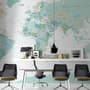 Green Political World Map Wallpaper Mural
