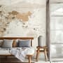 Brown Political Map Wallpaper Mural