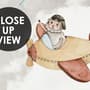Nursery Cartoon Animals Flying with Aircraft Wallpaper Mural