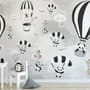 Hot Air Balloon with Cartoons Animals Kids Nursery Wallpaper Mural