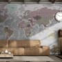 Soft Colorful Political World Map Wallpaper Mural