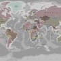 Soft Colorful Political World Map Wallpaper Mural