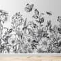 Black and White Floral Wallpaper Mural