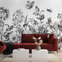 Black and White Floral Wallpaper Mural
