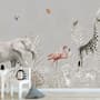 Tropical Animals with Leafs Wallpaper Mural For Children