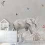 Tropical Animals with Leafs Wallpaper Mural For Children