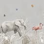 Tropical Animals with Leafs Wallpaper Mural For Children