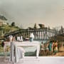 Papier peint panoramique vue historique du lac avec palais