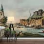 Papier peint panoramique remparts historiques au bord de mer